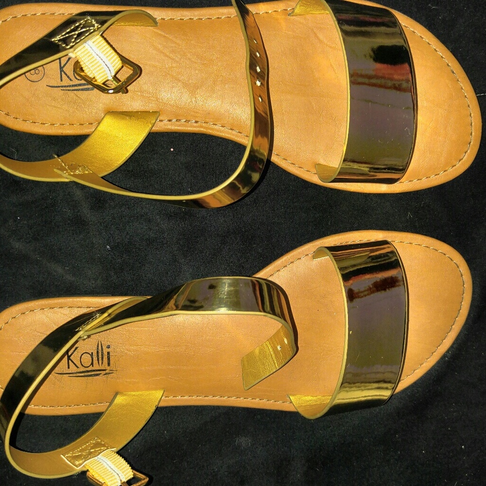 Gold Sandals (WORN ONCE!!)